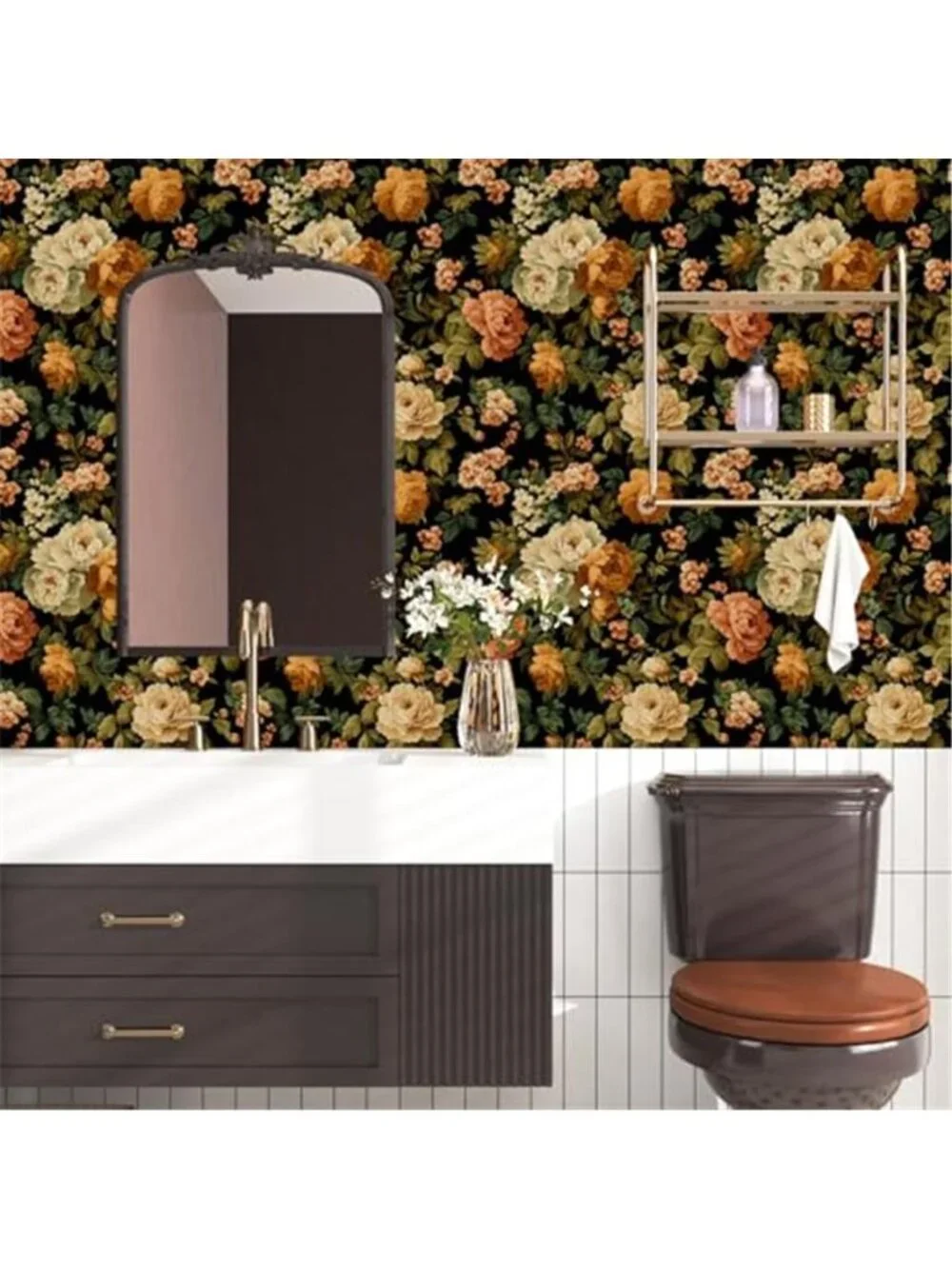 Boho Floral Peel Stick Wallpaper Vintage Contact Paper Self Adhesive Vinyl Roll